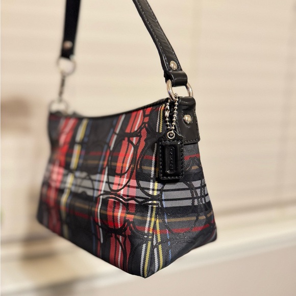 Vintage Coach Poppy Tartan Glitter Shoulder Bag - Picture 2 of 4